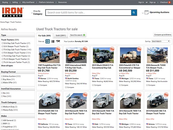 Transport trucks for sale on IronPlanet.