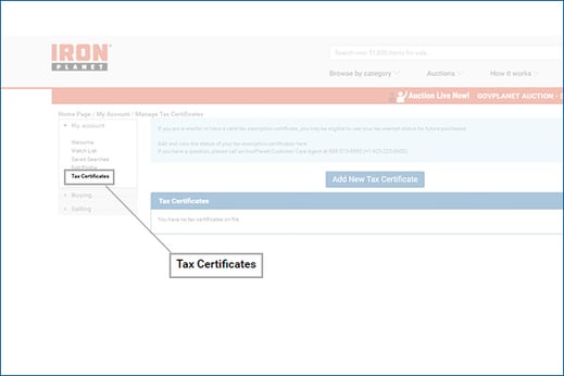 Tax Certificates